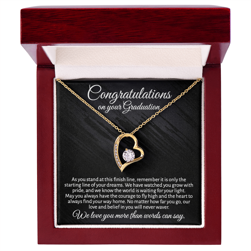 Meaningful Graduation Gift for Daughter or Granddaughter - "Congratulations" Heart Necklace