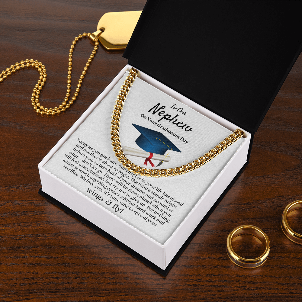 Nephew Graduation Gift from Aunt and Uncle, Best Graduation Gift for Nephew, Cuban Link Chain, Class of 2026, Nephew Gift