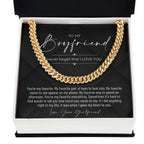 To My Boyfriend, Boyfriend Valentines Day Gift, Unique Boyfriend Birthday Gift, Promise Necklace, Best Gift for Boyfriend, Cuban Chain