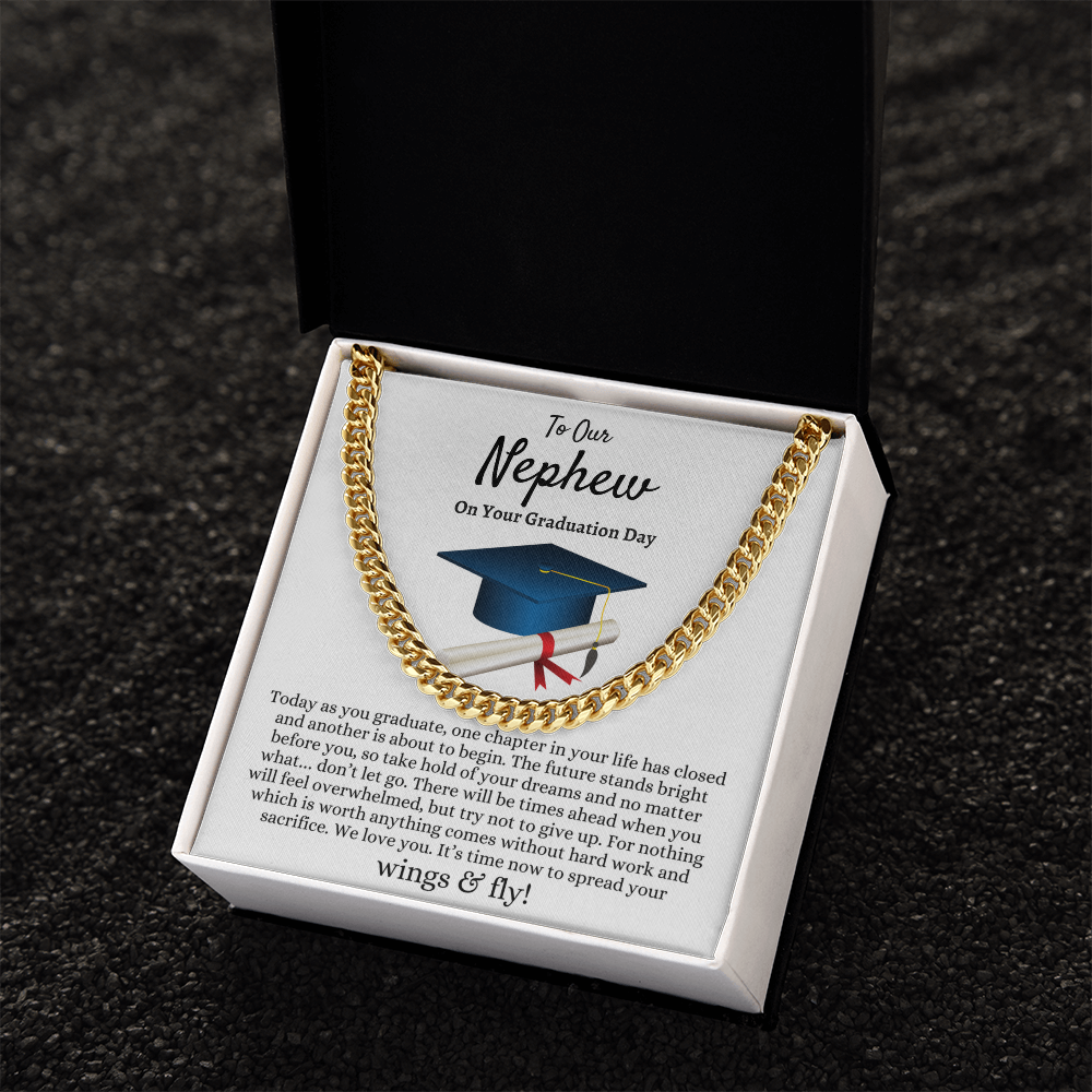 Nephew Graduation Gift from Aunt and Uncle, Best Graduation Gift for Nephew, Cuban Link Chain, Class of 2026, Nephew Gift