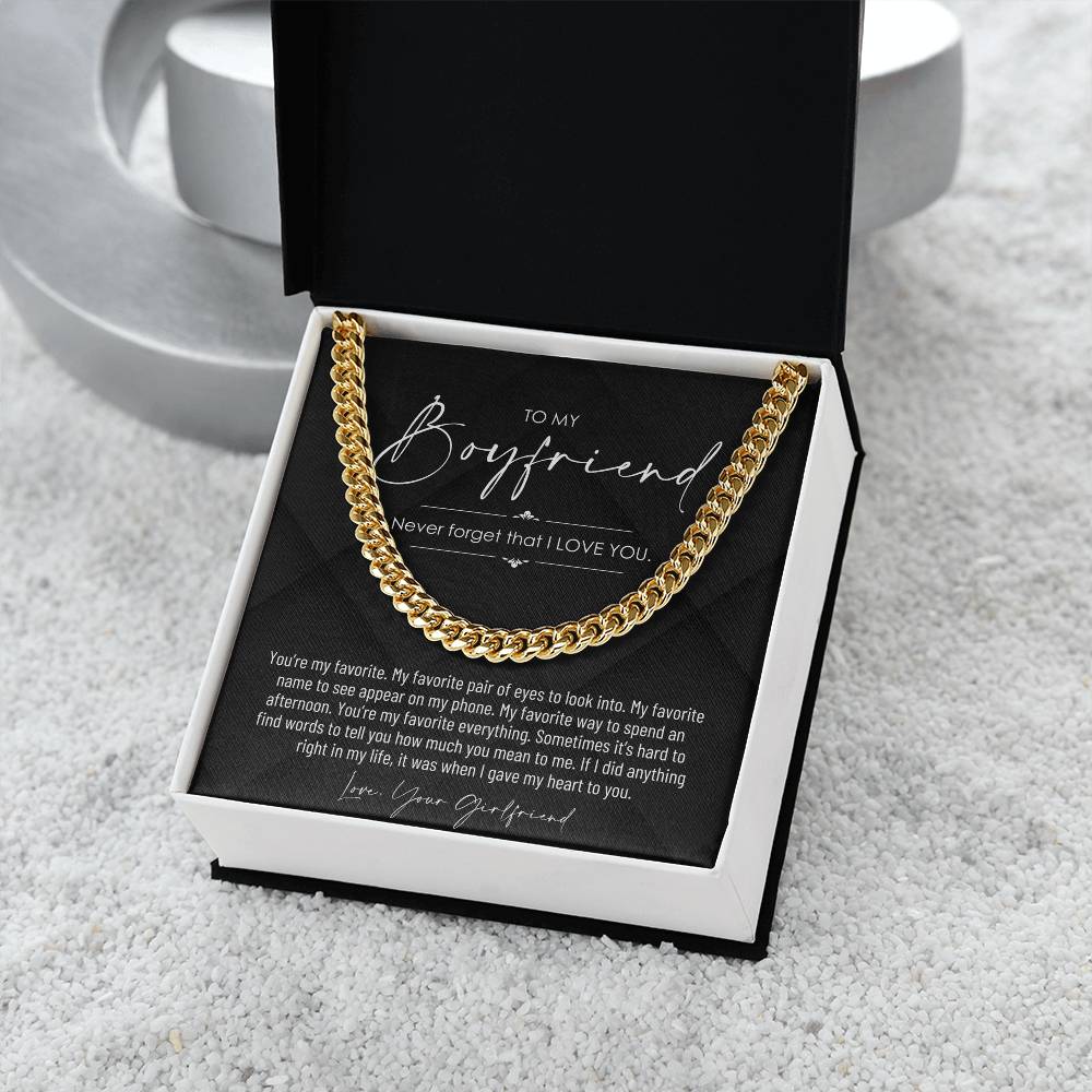 To My Boyfriend, Boyfriend Valentines Day Gift, Unique Boyfriend Birthday Gift, Promise Necklace, Best Gift for Boyfriend, Cuban Chain
