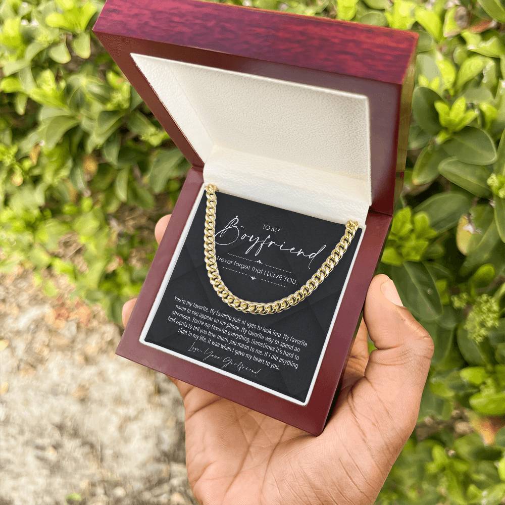 To My Boyfriend, Boyfriend Valentines Day Gift, Unique Boyfriend Birthday Gift, Promise Necklace, Best Gift for Boyfriend, Cuban Chain