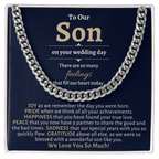 Groom Gift from Mom & Dad, To Our Son on Your Wedding Day, Son Wedding Day Gift, Gift for Son on Wedding Day, Parents to Son Wedding Gifts