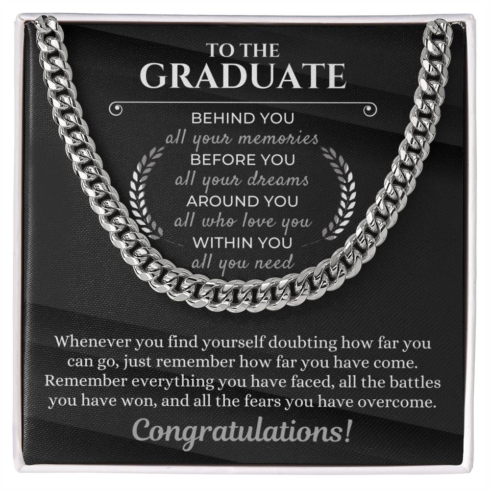 Graduation Gift for Him Cuban Chain Necklace