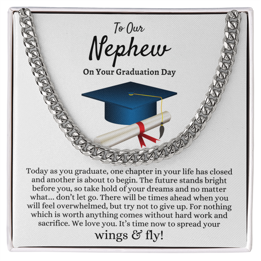 Nephew Graduation Gift from Aunt and Uncle, Best Graduation Gift for Nephew, Cuban Link Chain, Class of 2026, Nephew Gift