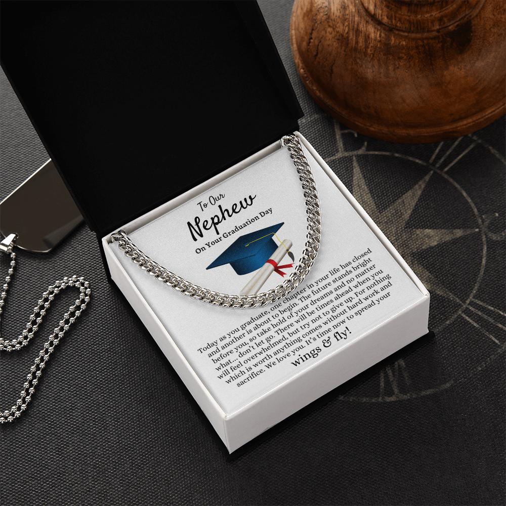 Nephew Graduation Gift from Aunt and Uncle, Best Graduation Gift for Nephew, Cuban Link Chain, Class of 2026, Nephew Gift
