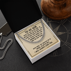 To My Son Necklace – Meaningful Gift for Son from Mom or Dad – I Will Always Love You Message Card – Cuban Link Chain