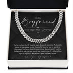 To My Boyfriend, Boyfriend Valentines Day Gift, Unique Boyfriend Birthday Gift, Promise Necklace, Best Gift for Boyfriend, Cuban Chain