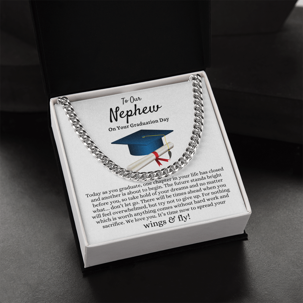 Nephew Graduation Gift from Aunt and Uncle, Best Graduation Gift for Nephew, Cuban Link Chain, Class of 2026, Nephew Gift
