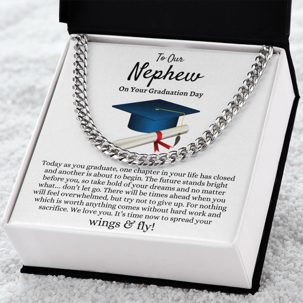 Nephew Graduation Gift from Aunt and Uncle, Best Graduation Gift for Nephew, Cuban Link Chain, Class of 2026, Nephew Gift