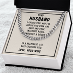 To My Husband Necklace – Gift from Wife – I Choose You Message Card – Cuban Link Chain