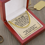 To My Son Necklace – Meaningful Gift for Son from Mom or Dad – I Will Always Love You Message Card – Cuban Link Chain