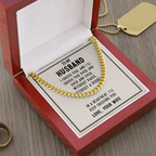 To My Husband Necklace – Gift from Wife – I Choose You Message Card – Cuban Link Chain