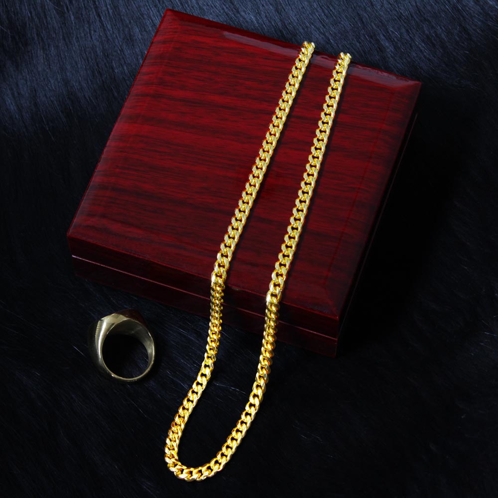 To My Son Necklace – Meaningful Gift for Son from Mom or Dad – I Will Always Love You Message Card – Cuban Link Chain