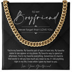 To My Boyfriend, Boyfriend Valentines Day Gift, Unique Boyfriend Birthday Gift, Promise Necklace, Best Gift for Boyfriend, Cuban Chain