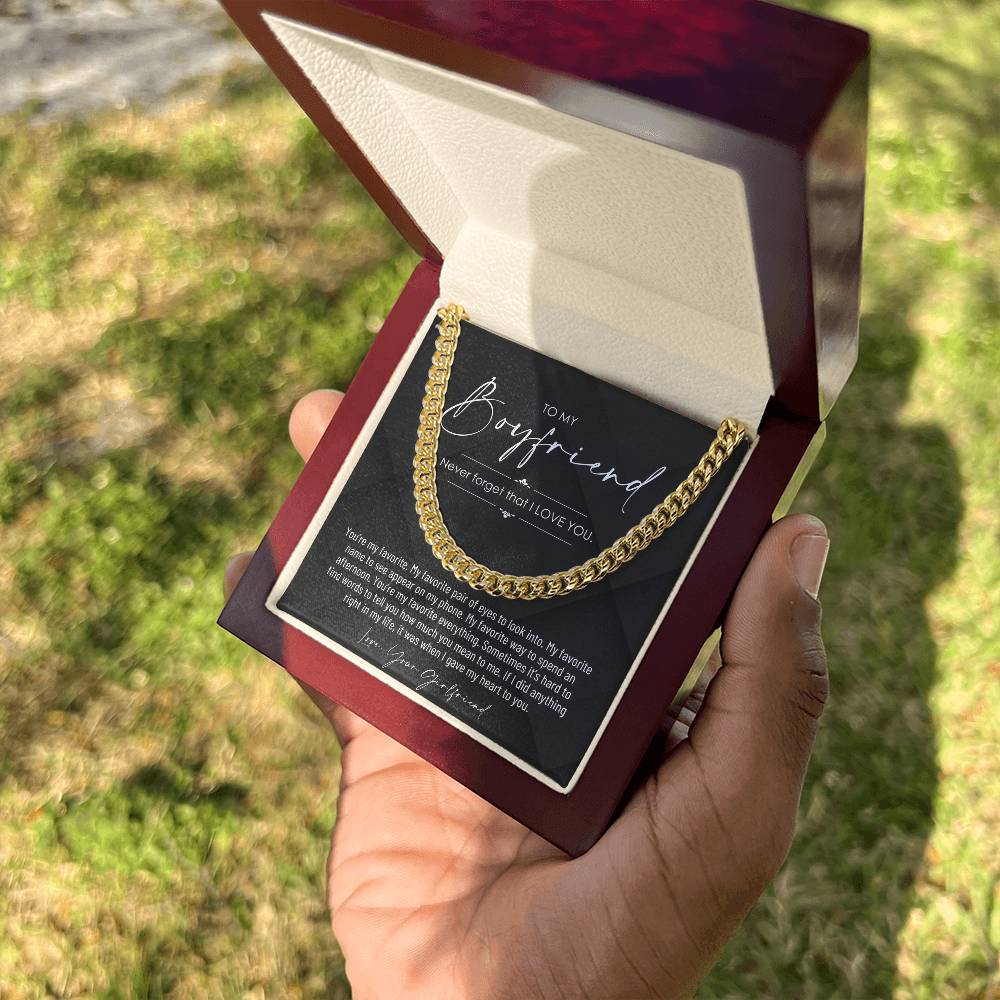 To My Boyfriend, Boyfriend Valentines Day Gift, Unique Boyfriend Birthday Gift, Promise Necklace, Best Gift for Boyfriend, Cuban Chain