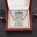 To My Husband Necklace – Gift from Wife – I Choose You Message Card – Cuban Link Chain