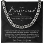To My Boyfriend, Boyfriend Valentines Day Gift, Unique Boyfriend Birthday Gift, Promise Necklace, Best Gift for Boyfriend, Cuban Chain