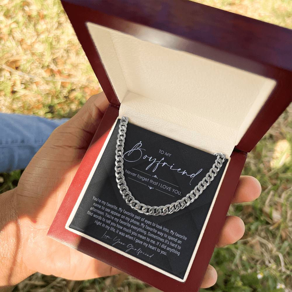 To My Boyfriend, Boyfriend Valentines Day Gift, Unique Boyfriend Birthday Gift, Promise Necklace, Best Gift for Boyfriend, Cuban Chain