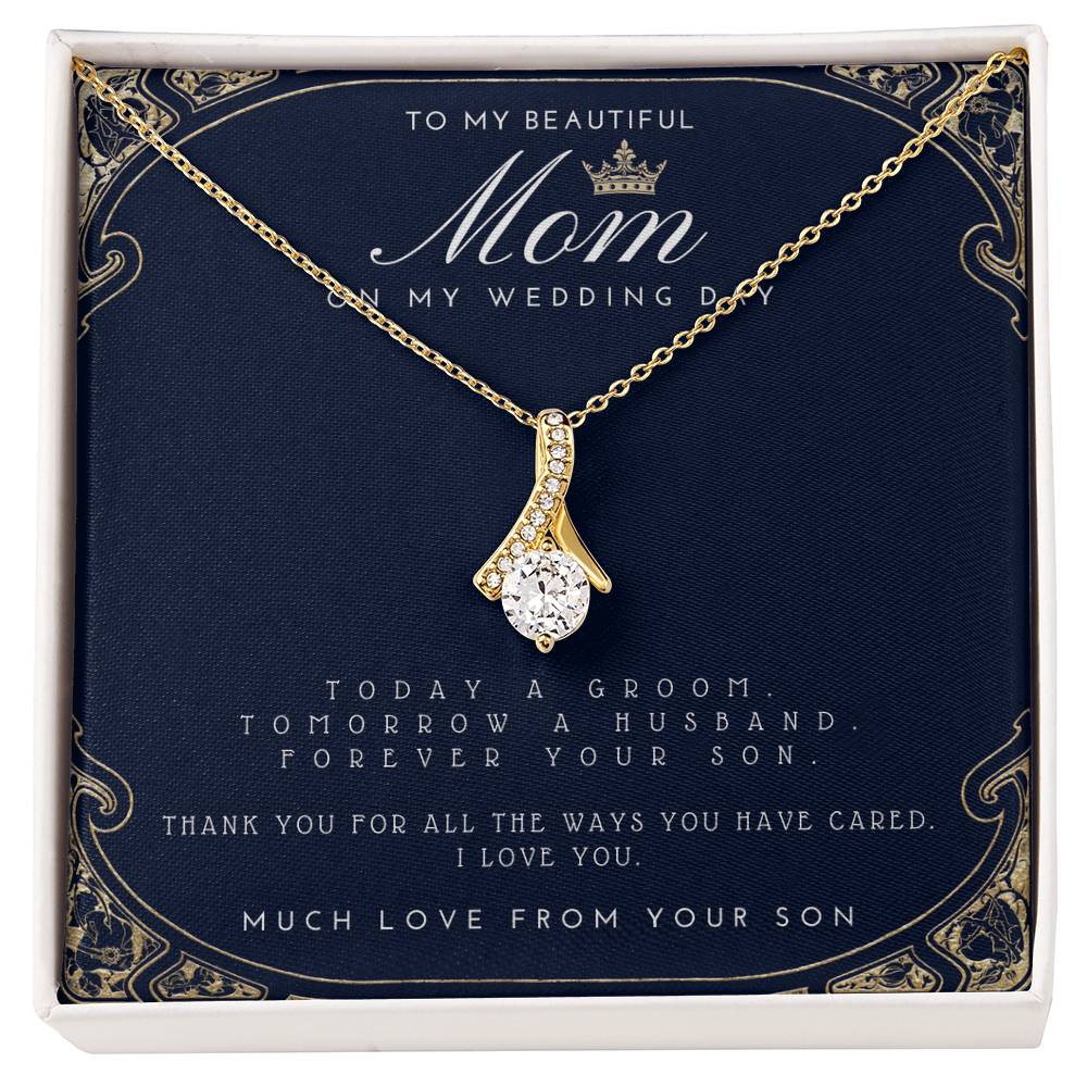 Mother of the Groom Gift from Son, Mom Wedding Gift from Son, Wedding gift from Groom to Mom Necklace gift for mom, Wedding Gift from Son