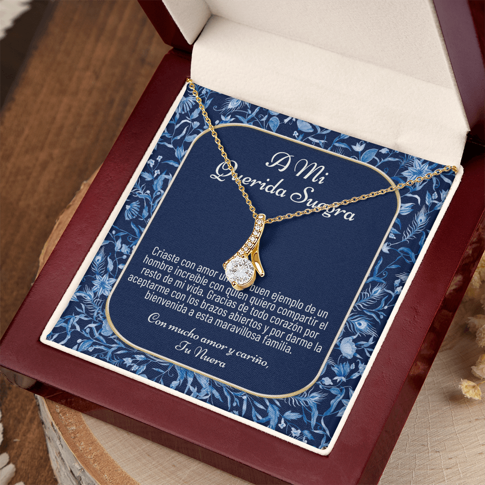 Suegra Necklace Gift, Spanish Mother In Law Gift from Daughter In Law, Regalo Para Mi Suegra,Nuera A Suegra Cumpleaños De La Suegra,Jewelry