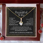 To My Beautiful Wife – Alluring Beauty Necklace Gift (Birthday, Anniversary, Christmas)
