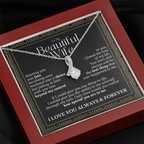 To My Beautiful Wife – Alluring Beauty Necklace Gift (Birthday, Anniversary, Christmas)