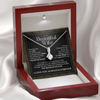To My Beautiful Wife – Alluring Beauty Necklace Gift (Birthday, Anniversary, Christmas)