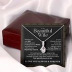 To My Beautiful Wife – Alluring Beauty Necklace Gift (Birthday, Anniversary, Christmas)