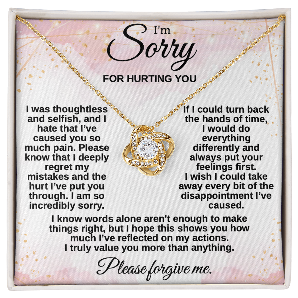 Apology Gift for Her, I'm Sorry Necklace for Girlfriend, Please Forgive Me Jewelry, Meaningful Gift for Wife after Fight, Heartfelt Message Card