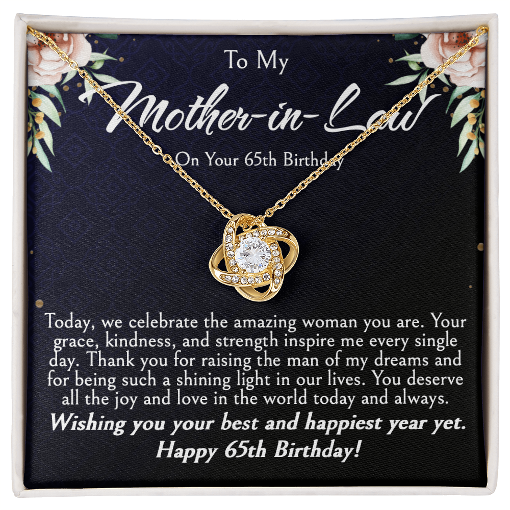 Mother-in-Law 65th Birthday Gift | Love Knot Necklace | Elegant Jewelry Gift for Mom-in-Law