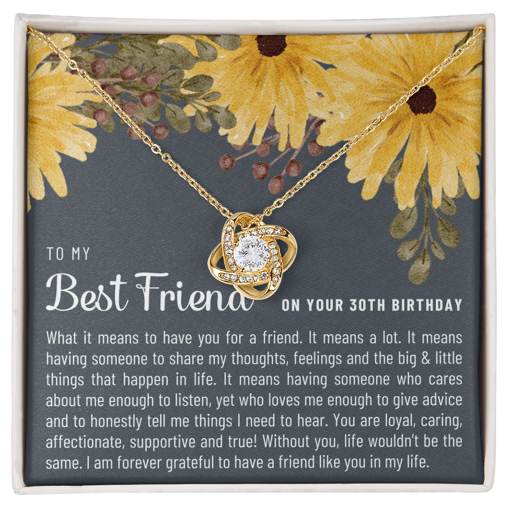 Best Friend 30th Birthday Gift - Infinity Knot Necklace, Sentimental Birthday Gift for Her, Special Friend 30th Jewelry