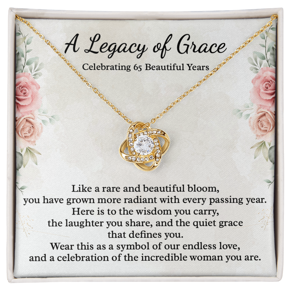 65th Birthday Gift for Women, 14k White Gold Necklace, A Legacy of Grace Jewelry