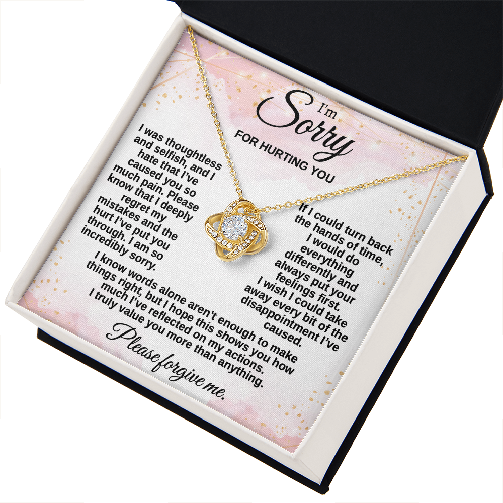 Apology Gift for Her, I'm Sorry Necklace for Girlfriend, Please Forgive Me Jewelry, Meaningful Gift for Wife after Fight, Heartfelt Message Card