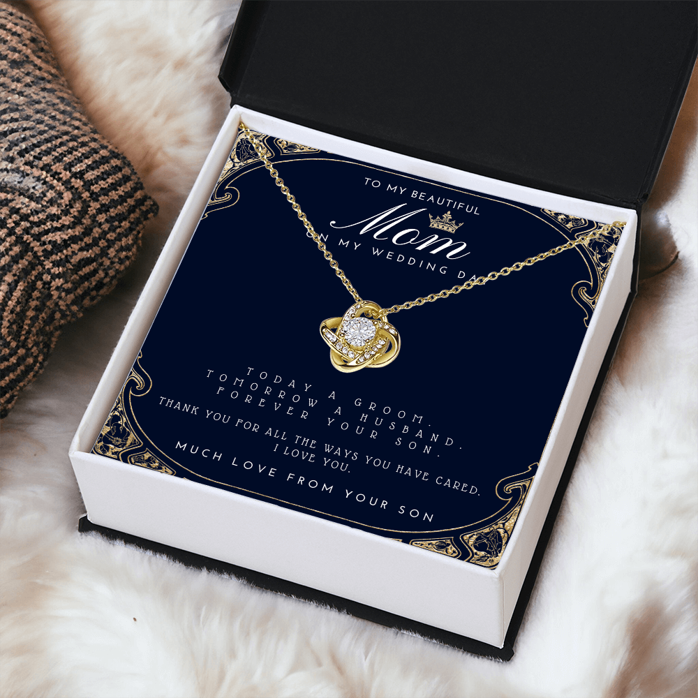 Mother of the Groom Gift from Son - Meaningful Wedding Necklace for Mom