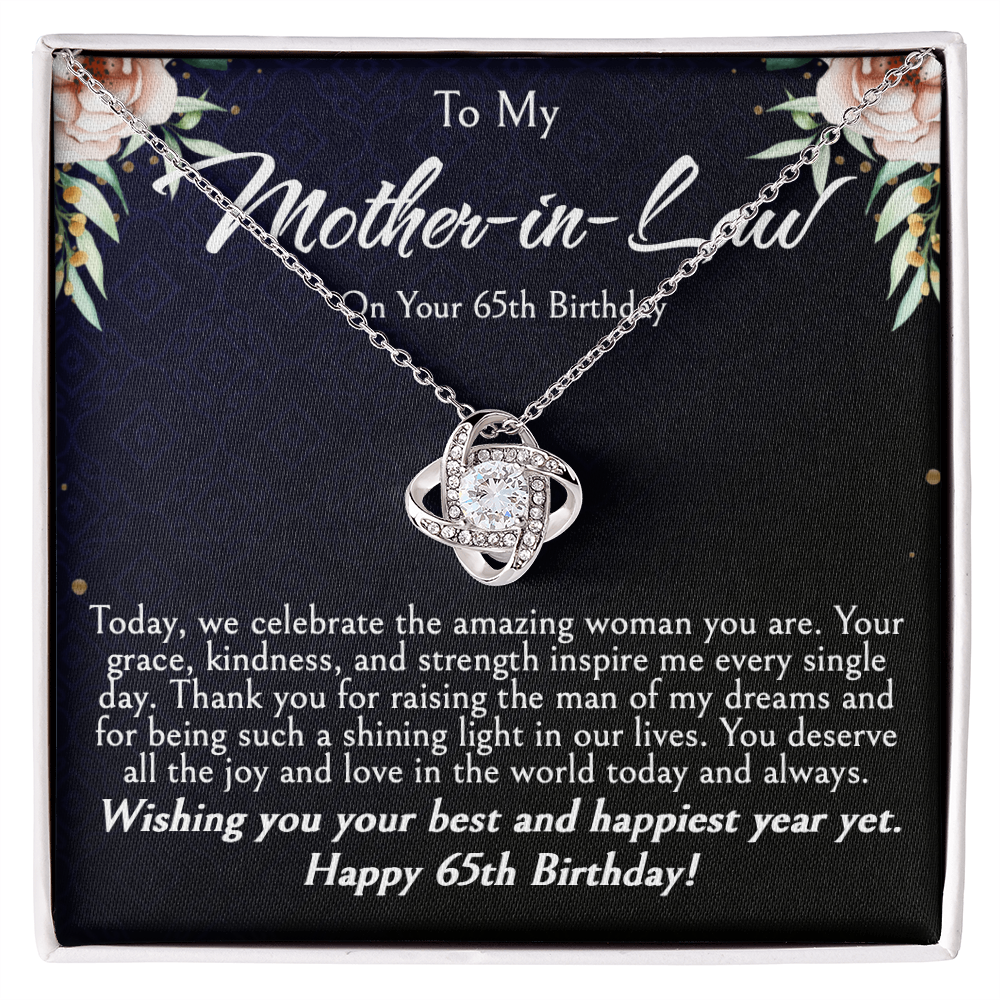 Mother-in-Law 65th Birthday Gift | Love Knot Necklace | Elegant Jewelry Gift for Mom-in-Law