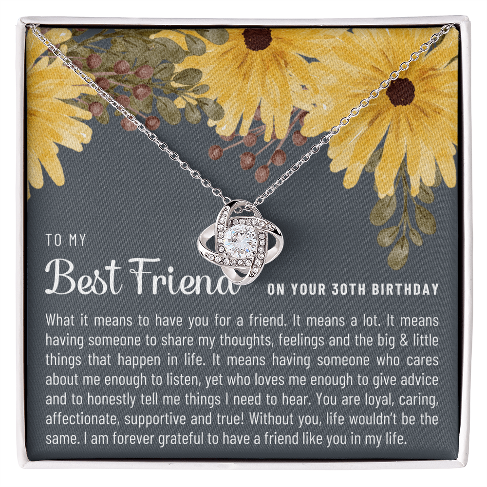 Best Friend 30th Birthday Gift - Infinity Knot Necklace, Sentimental Birthday Gift for Her, Special Friend 30th Jewelry