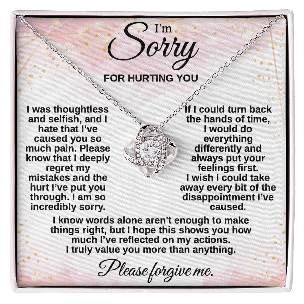 Apology Gift for Her, I'm Sorry Necklace for Girlfriend, Please Forgive Me Jewelry, Meaningful Gift for Wife after Fight, Heartfelt Message Card
