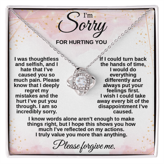 Apology Gift for Her, I'm Sorry Necklace for Girlfriend, Please Forgive Me Jewelry, Meaningful Gift for Wife after Fight, Heartfelt Message Card