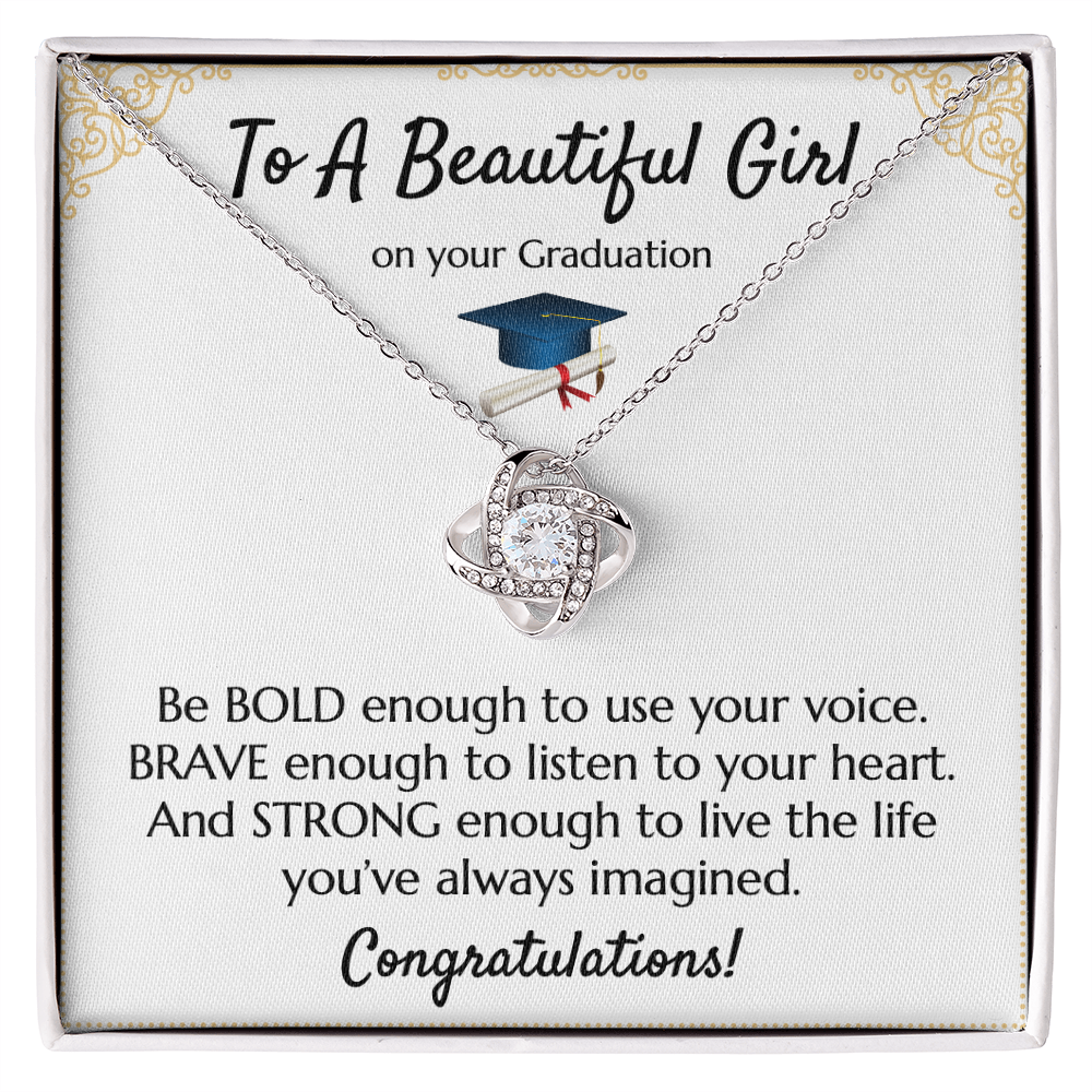 Empowering Graduation Jewelry - Bold Brave Strong Necklace Gift for Daughter or Granddaughter