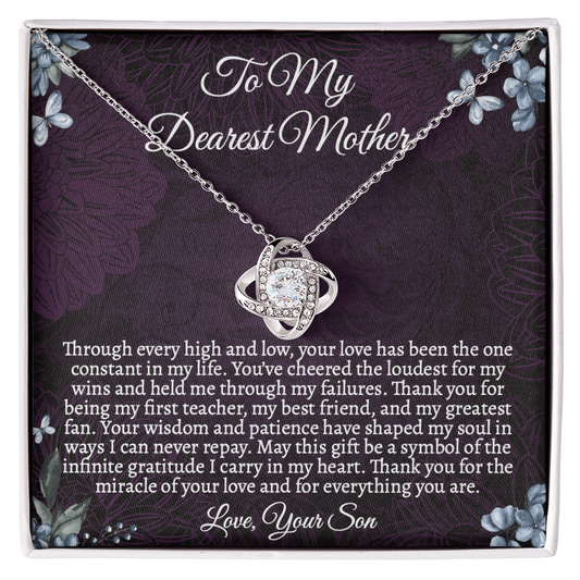 Meaningful Mother's Day Gift from Son - Heartfelt Necklace and Message Card Keepsake