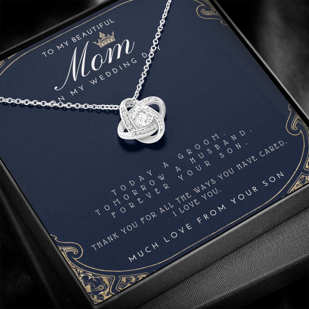 Mother of the Groom Gift from Son - Meaningful Wedding Necklace for Mom