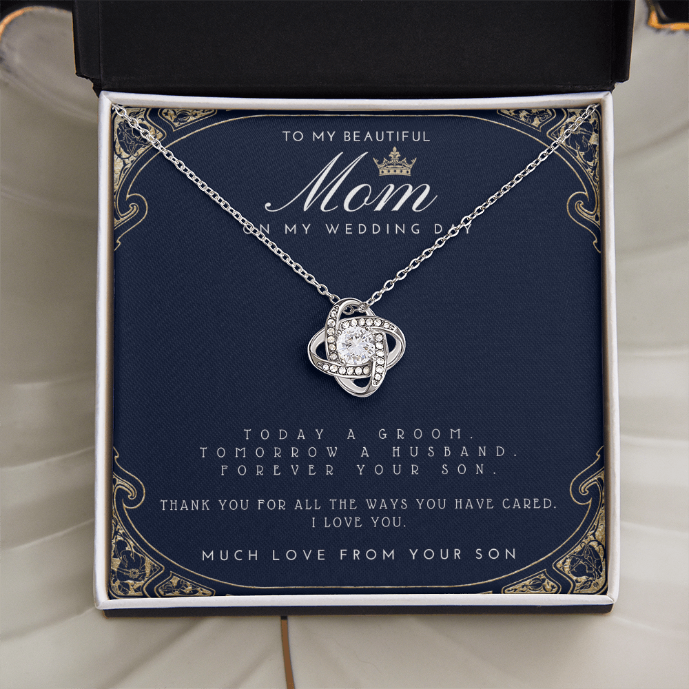 Mother of the Groom Gift from Son - Meaningful Wedding Necklace for Mom