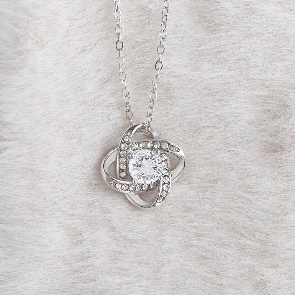 To My Granddaughter Necklace, Love Knot Pendant, Birthday, Graduation, Christmas, Mother's Day Gift From Grandma, Jewelry with LED Box & Message Card