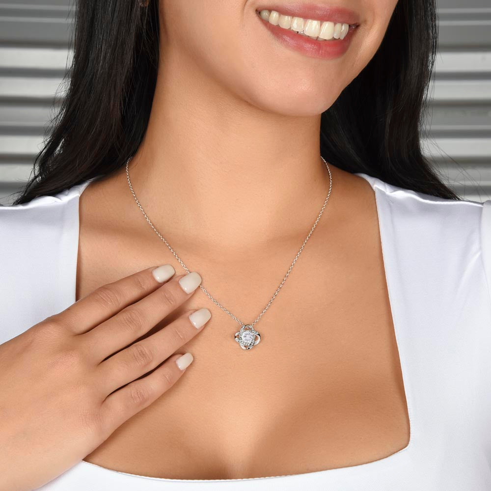 To My Granddaughter Necklace, Love Knot Pendant, Birthday, Graduation, Christmas, Mother's Day Gift From Grandma, Jewelry with LED Box & Message Card
