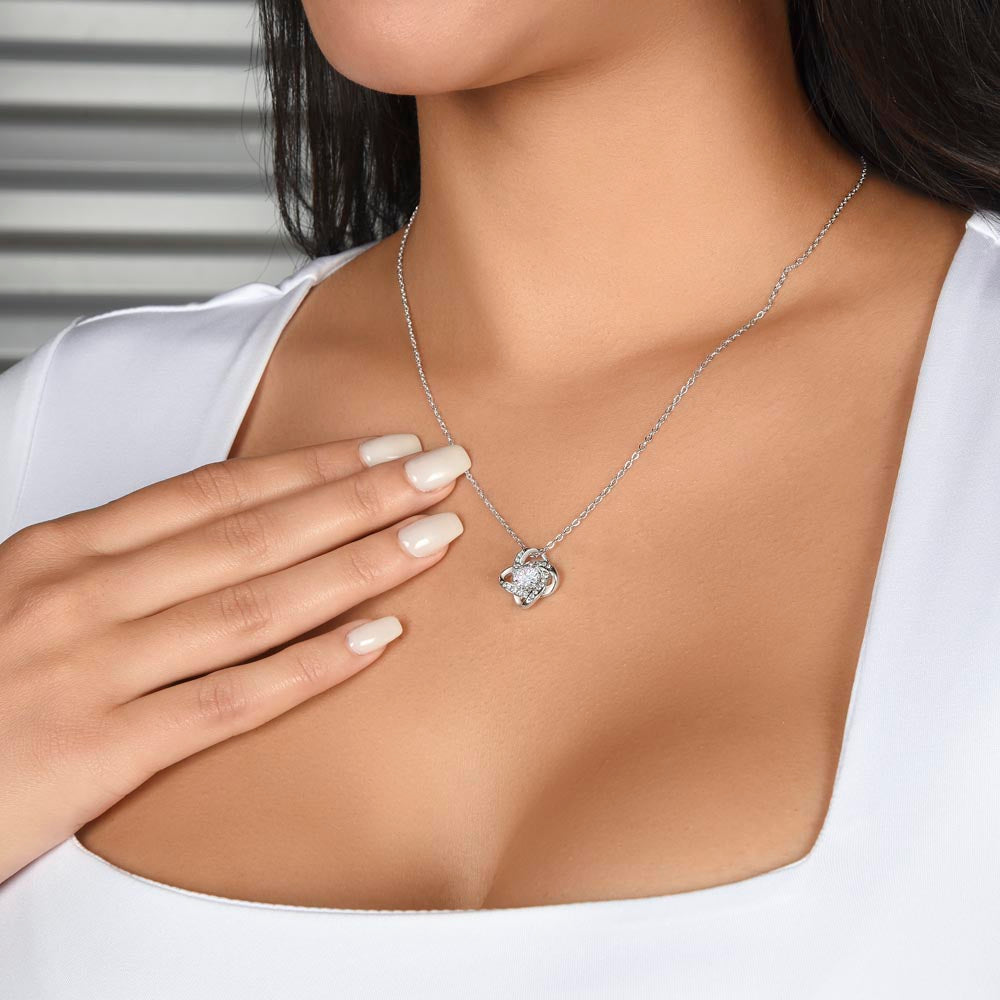 To My Granddaughter Necklace, Love Knot Pendant, Birthday, Graduation, Christmas, Mother's Day Gift From Grandma, Jewelry with LED Box & Message Card