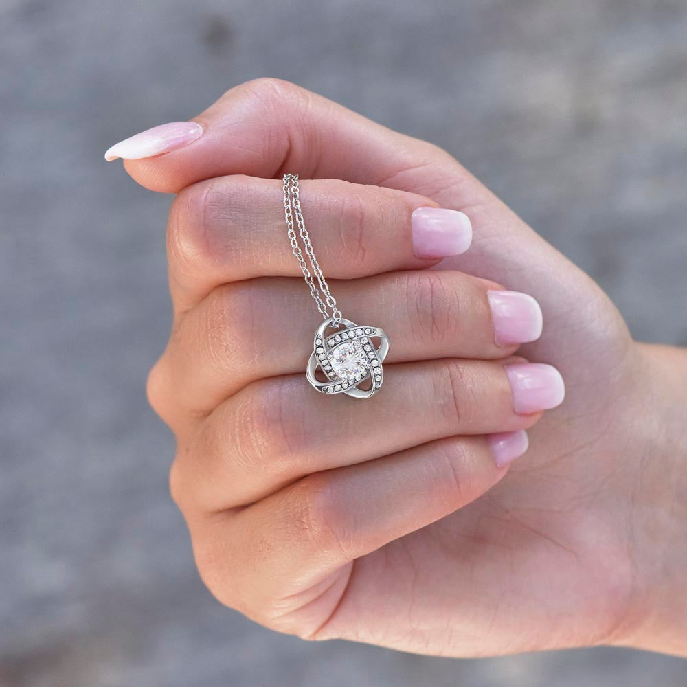 To My Granddaughter Necklace, Love Knot Pendant, Birthday, Graduation, Christmas, Mother's Day Gift From Grandma, Jewelry with LED Box & Message Card