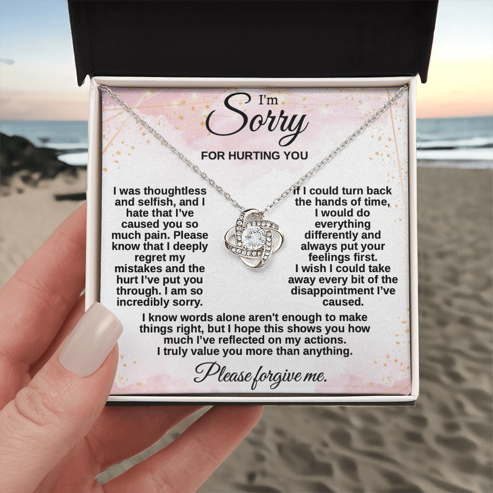 Apology Gift for Her, I'm Sorry Necklace for Girlfriend, Please Forgive Me Jewelry, Meaningful Gift for Wife after Fight, Heartfelt Message Card