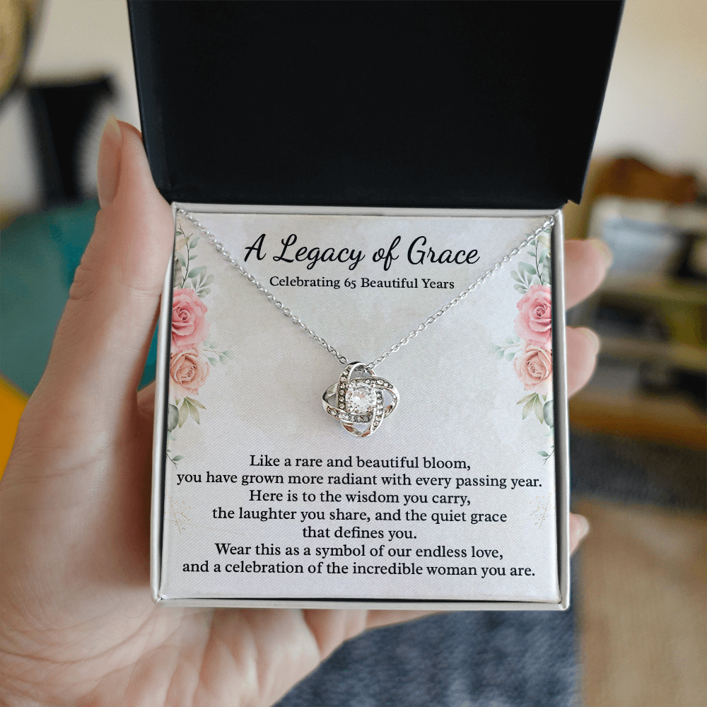 65th Birthday Gift for Women, 14k White Gold Necklace, A Legacy of Grace Jewelry