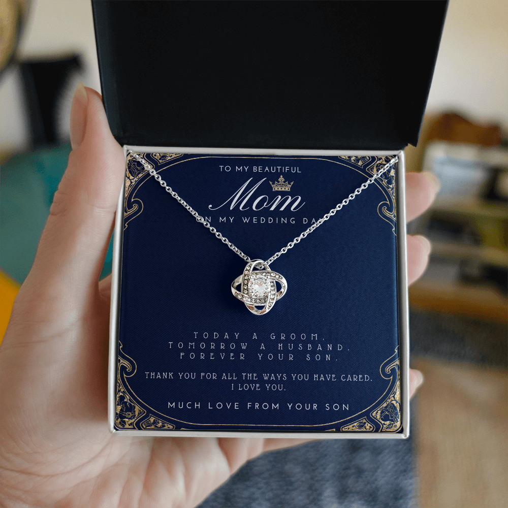 Mother of the Groom Gift from Son - Meaningful Wedding Necklace for Mom